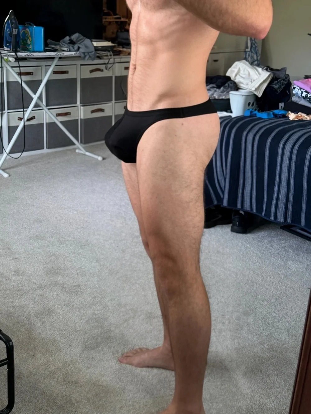 Men's Low-Rise Black Thong New Without Tags XL
